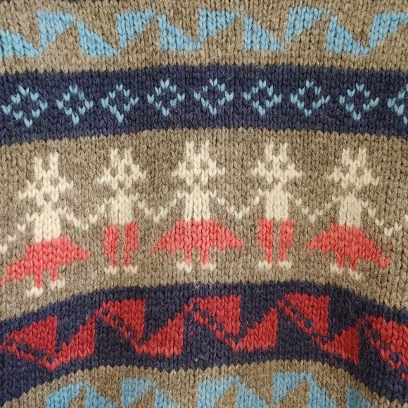 Mallku  Creations Women's Wool Sweater Multicolored Patterned Long Sleeve - Picture 2 of 3